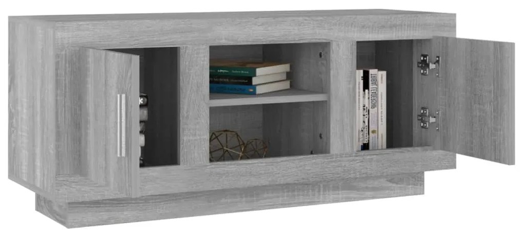 Móvel de TV 102x35x45 cm derivados de madeira cinzento sonoma