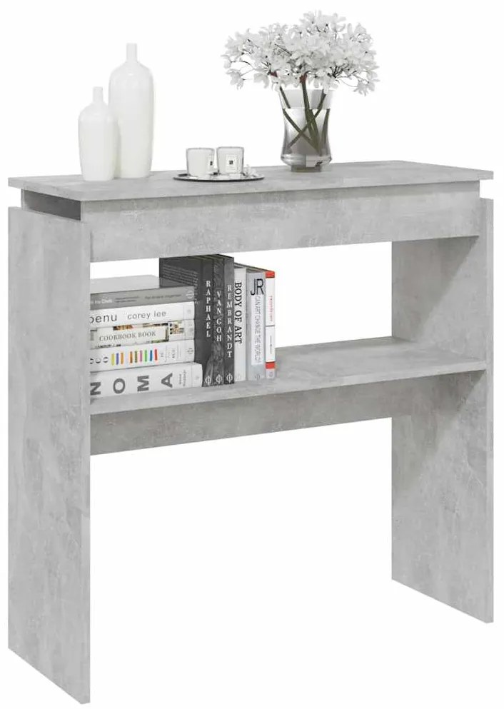 Mesa consola 80x30x80 cm derivados de madeira cinzento cimento