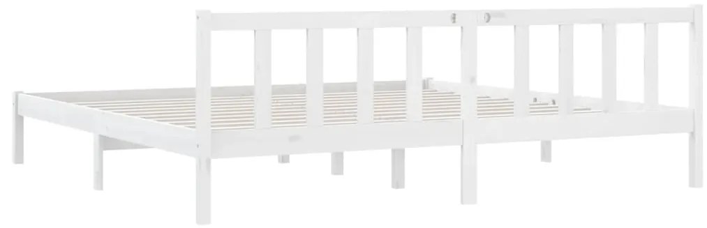 Estrutura de cama 200x200 cm pinho maciço branco