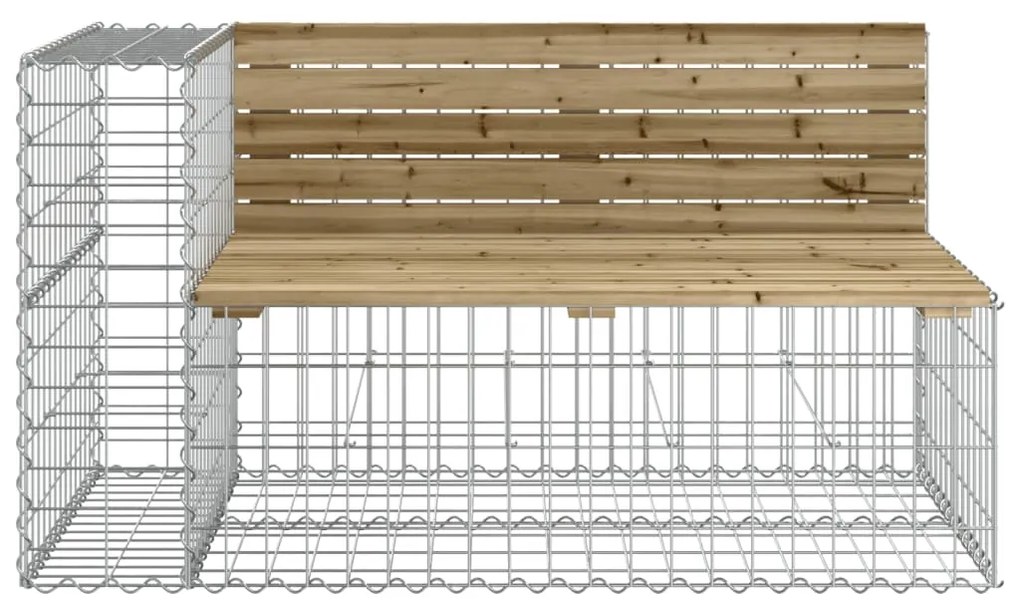 Banco de jardim c/ design gabião 122x71x65,5cm pinho impregnado