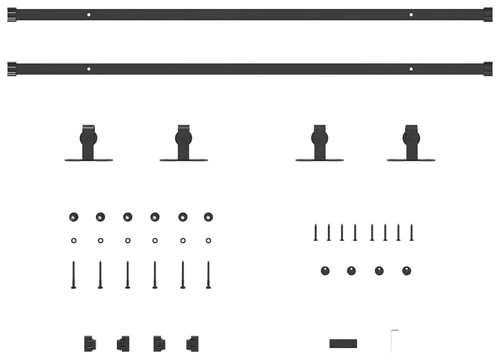 Kit para armário deslizante aço carbono 213 cm