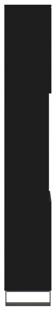Armário casa de banho 30x30x190 cm derivados de madeira preto
