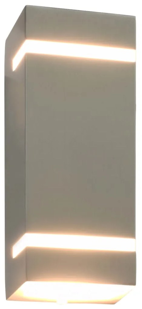 Candeeiros de parede exterior 2 pcs 35 W retangular prateado
