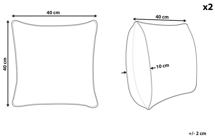 Conjunto de 2 almofadas de exterior 40 x 40 cm amarelas ASTAKOS Beliani