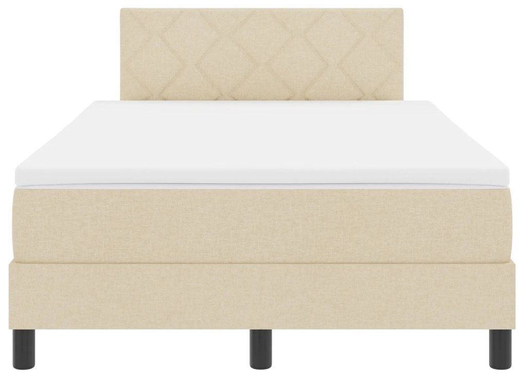 Cama Box com Colchão Creme 120x190 cm Tecido