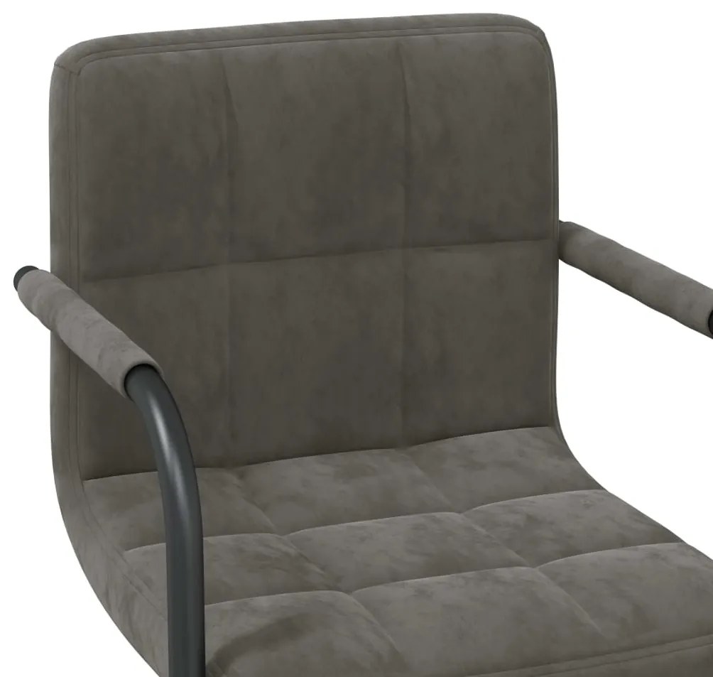 Cadeiras de jantar giratórias 2 pcs veludo cinzento-escuro