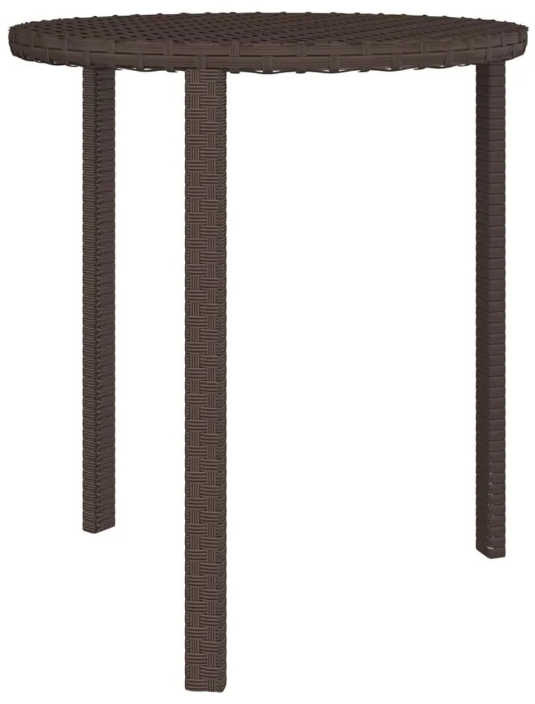 Mesas de apoio para jardim 3 pcs vime PE castanho