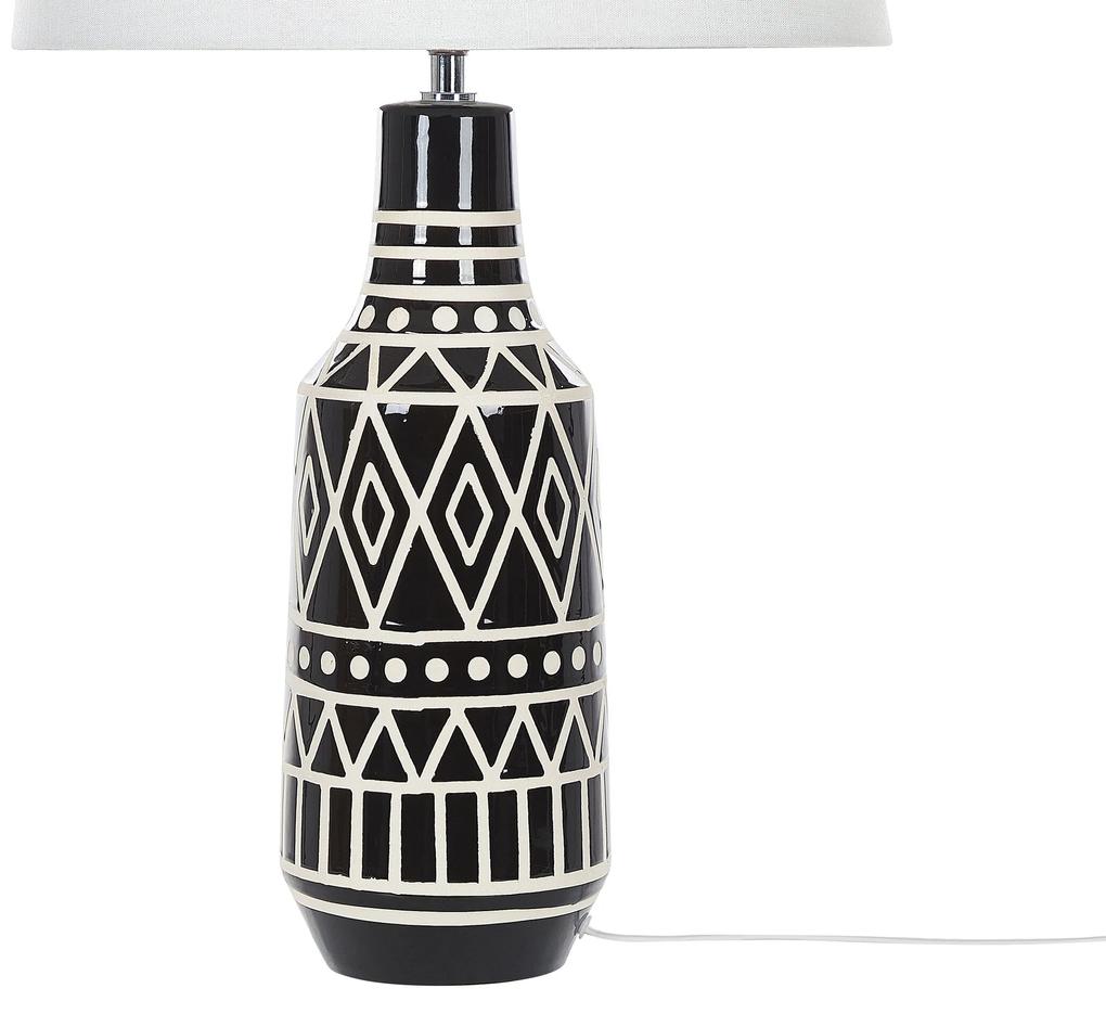 Candeeiro de mesa em cerâmica preto creme e branco 68 cm SHEBELLE Beliani