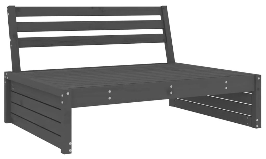 4 pcs conjunto lounge de jardim madeira de pinho maciça cinza