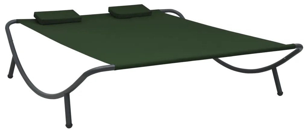 vidaXL Espreguiçadeira de exterior em tecido verde