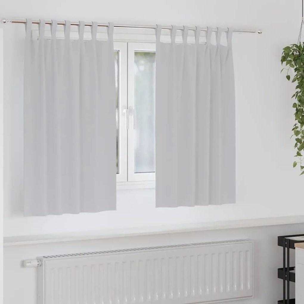 vidaXL Cortinas com cortinas 2 pcs Cinzento-claro Poliéster