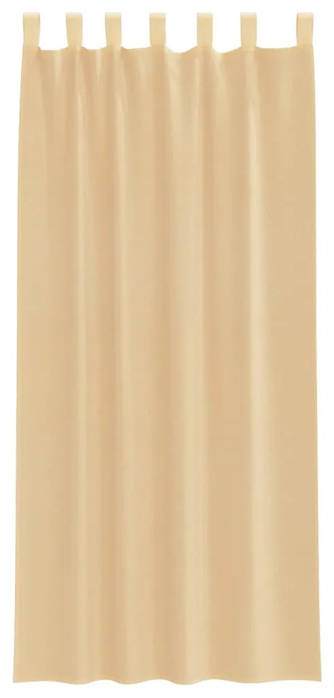 Cortinas de voile com bolsos para varão 2 pcs areia