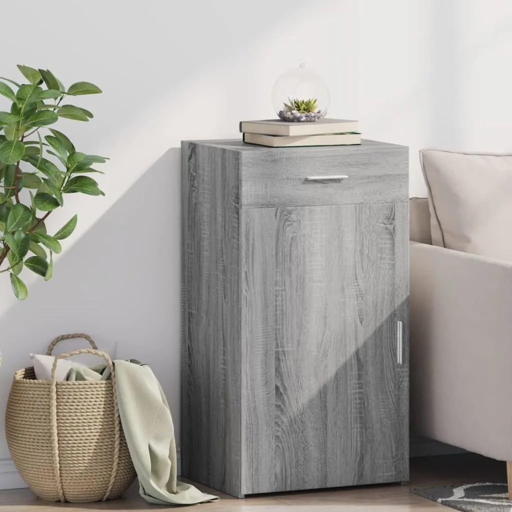 vidaXL Aparador 50x42,5x93 cm derivados de madeira cinzento sonoma