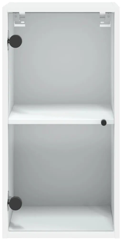 Armário de parede c/ portas de vidro 35x37x68,5 cm branco