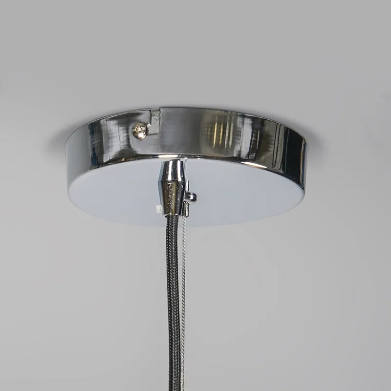 Candeeiro de suspensão escandinavo cromado com vidro transparente - Ball 50 Design,Moderno