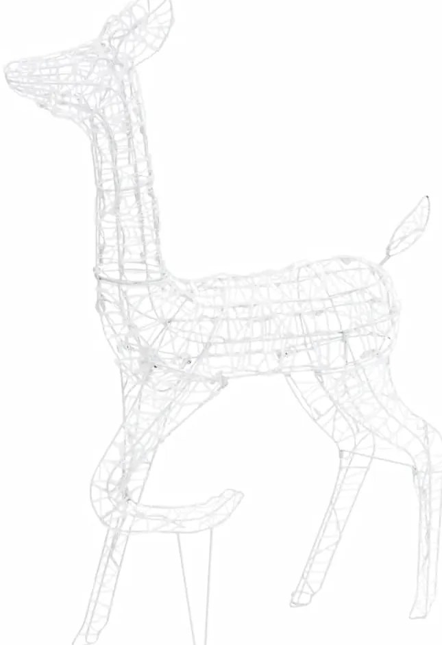 Família de renas decorativa 300 luzes LED acrílico branco frio