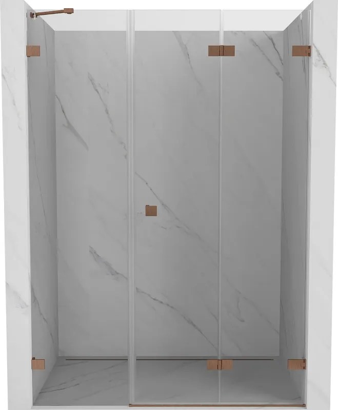 Mexen Lunar-F porta de duche dobrável direita 110 cm, transparente, cobre escovado - 836S-110-050-65-00-P