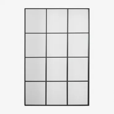Espelho De Parede Retangular 80x120 Cm Em Metal Niember Preto - Sklum