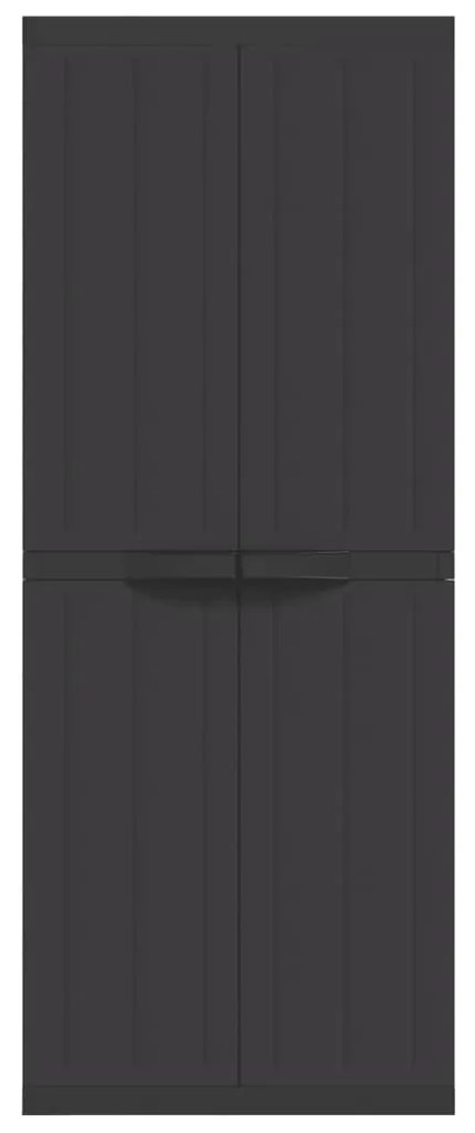 Móvel de arrumação para exterior 65x37x165 PP preto