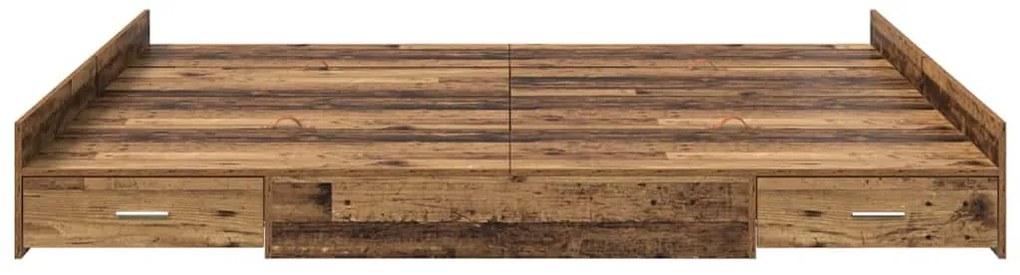 Estrado de cama com arrumação Madeira antiga 200 x 200 cm