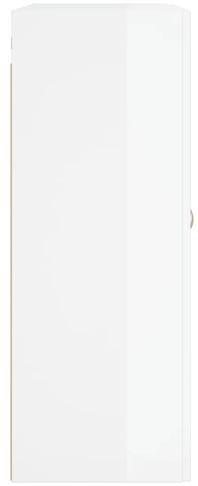 Armário parede 69,5x34x90 cm deriv. de madeira branco brilhante