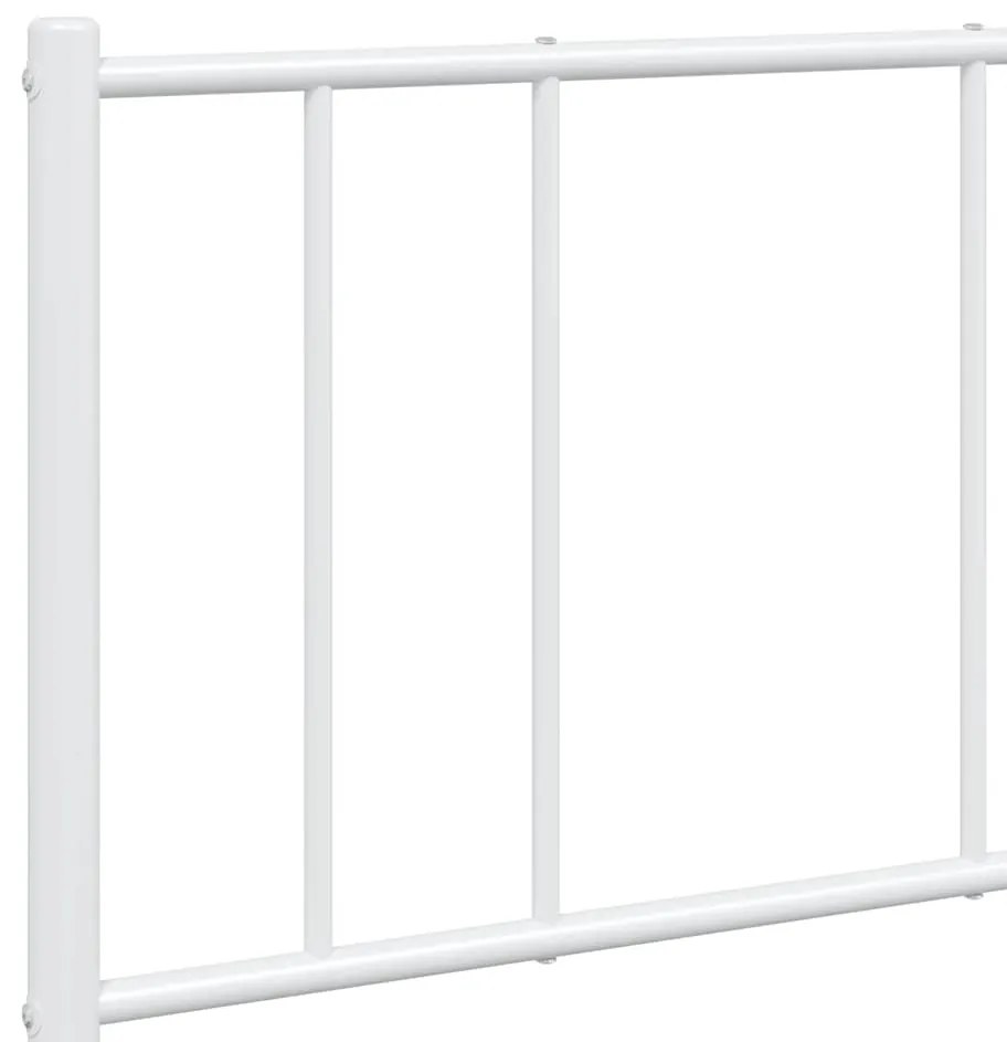 Estrutura de cama com cabeceira e pés 135x190 cm metal branco