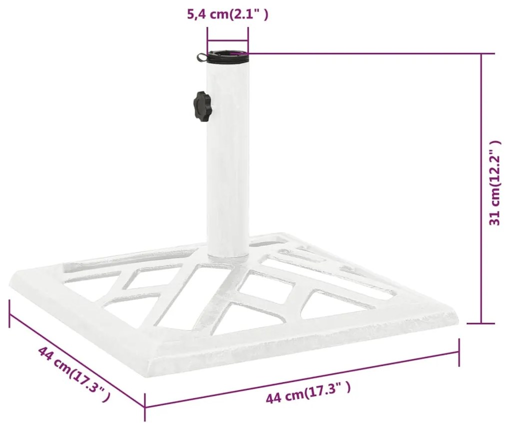 Base para guarda-sol ferro fundido 44x44x31 cm branco