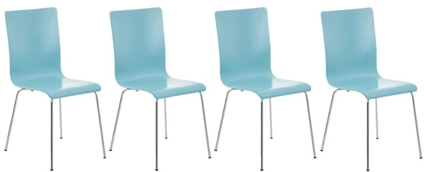 Conjunto de 4 cadeiras de cozinha e sala de jantar Pepe 43 x 87 x 47 cm Azul