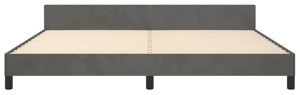 Estrutura de cama sem colchão 200x200 cm veludo cinzento-escuro