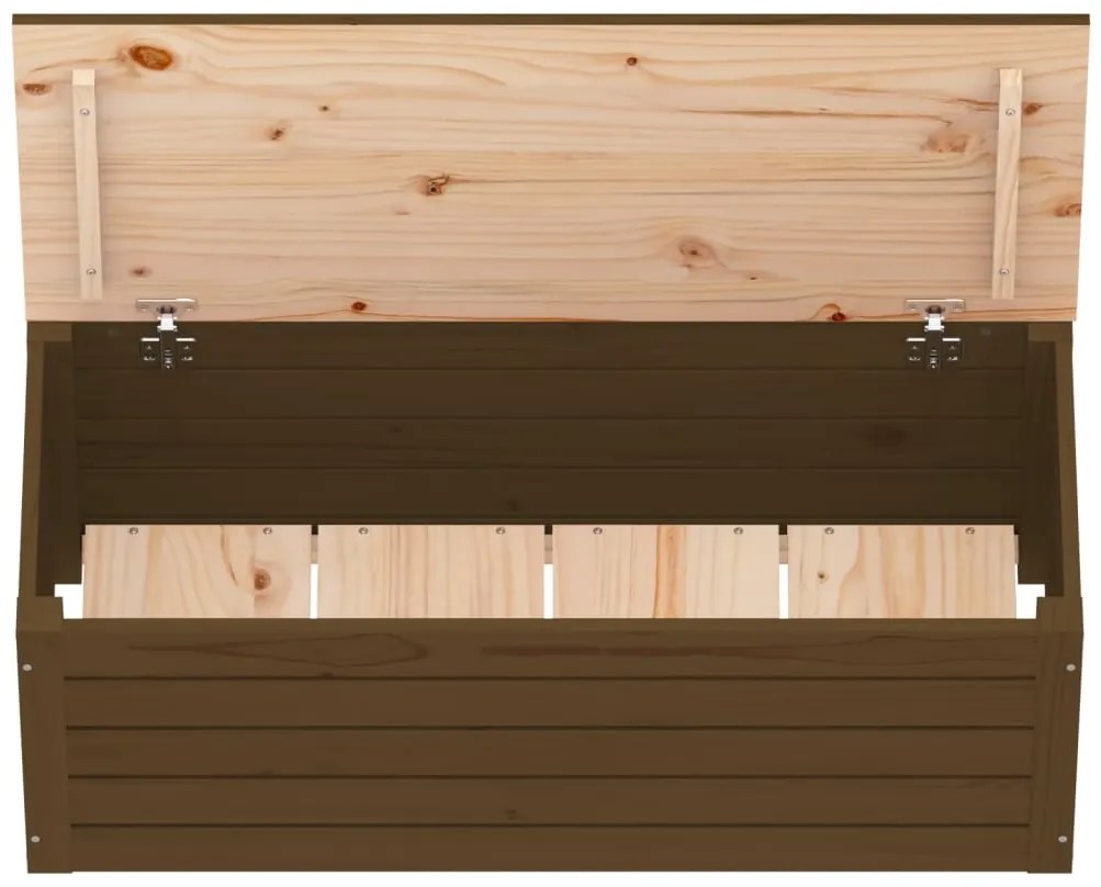 Caixa de arrumação 89x36,5x33 cm pinho maciço castanho mel