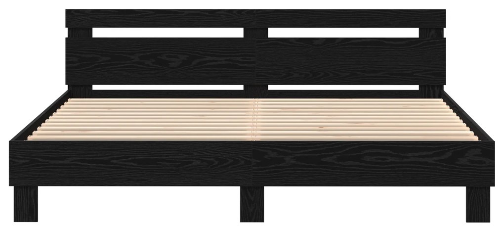 Estrado de Cama de Madeira Carvalho preto Madeira sólida
