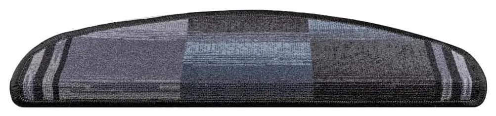 Tapetes de escadas adesivos 10 pcs 65x21x4 cm preto e cinzento