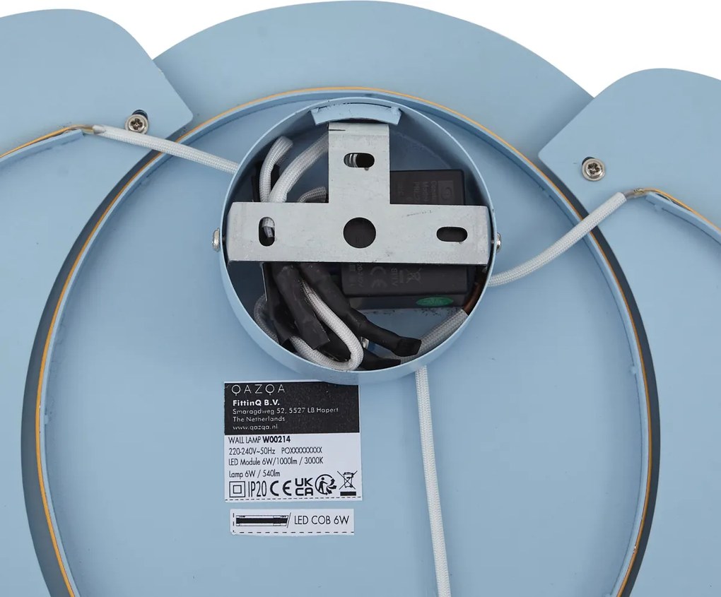 Candeeiro de parede infantil azul com LED regulável em 3 níveis - Ellie the Elephant