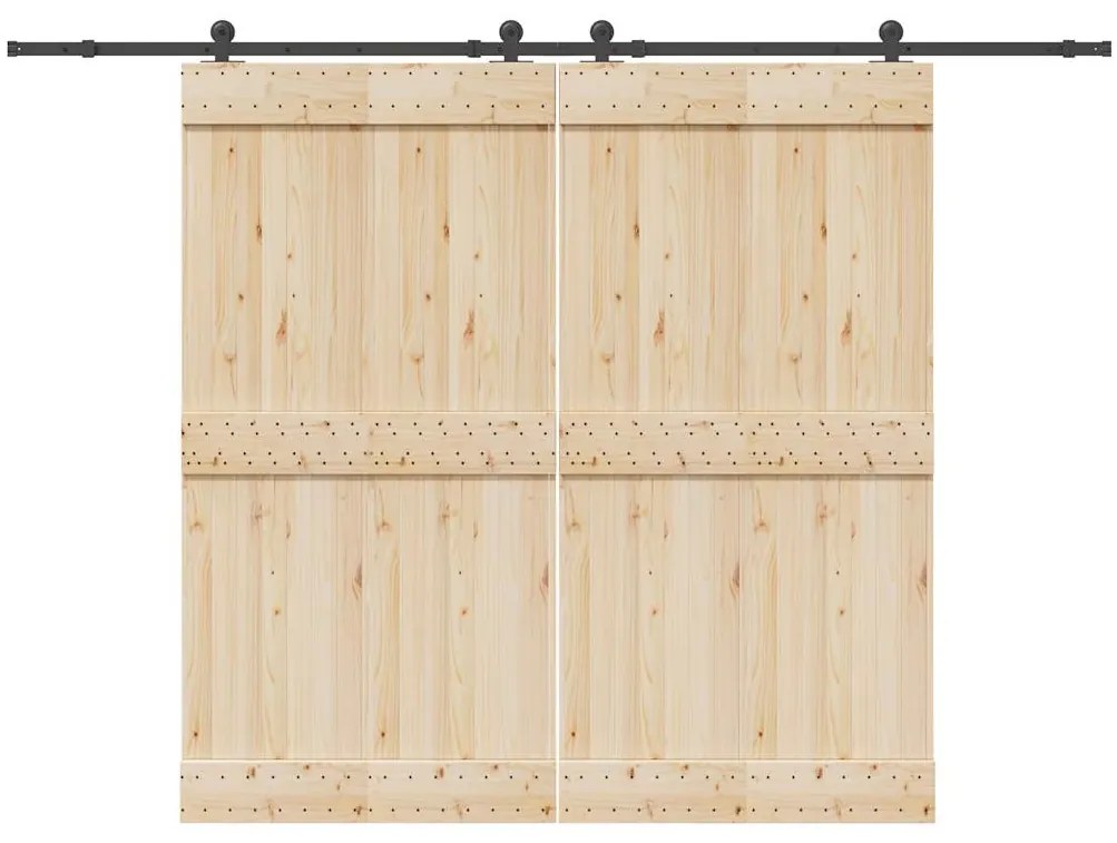 Kit de ferragens para porta deslizante 305 cm aço preto