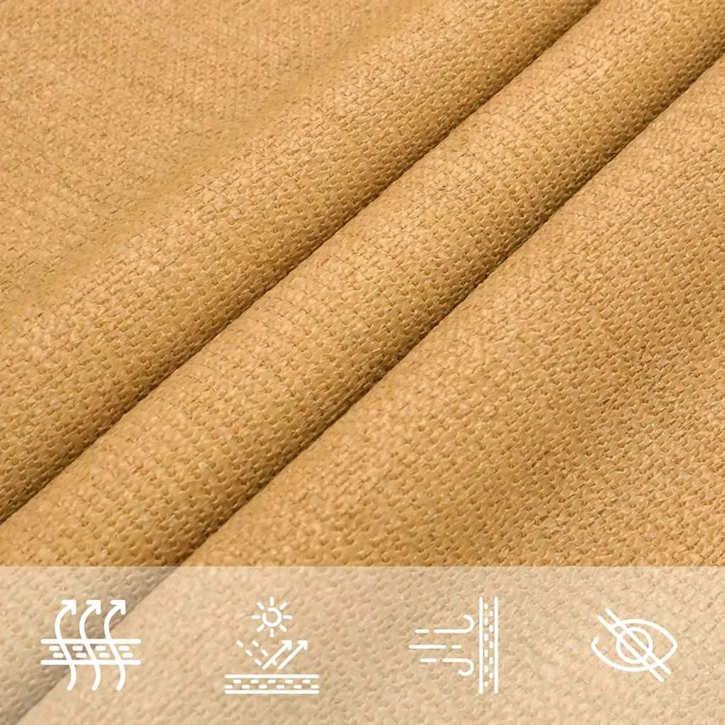 Para-sol estilo vela triangular 160 g/m² 3x4x4 m PEAD areia