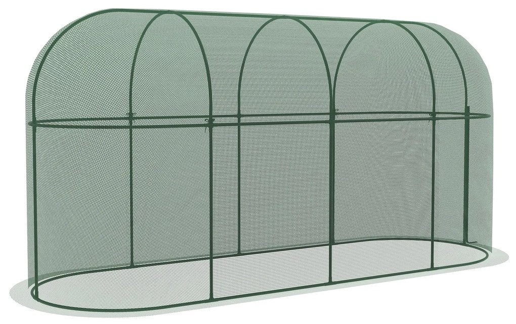 Outsunny Estufa de Jardim Estufa para Plantas Estufa de Exterior com Porta com Fecho de Correr e Estrutura de Aço 3x1x1,5 m Verde