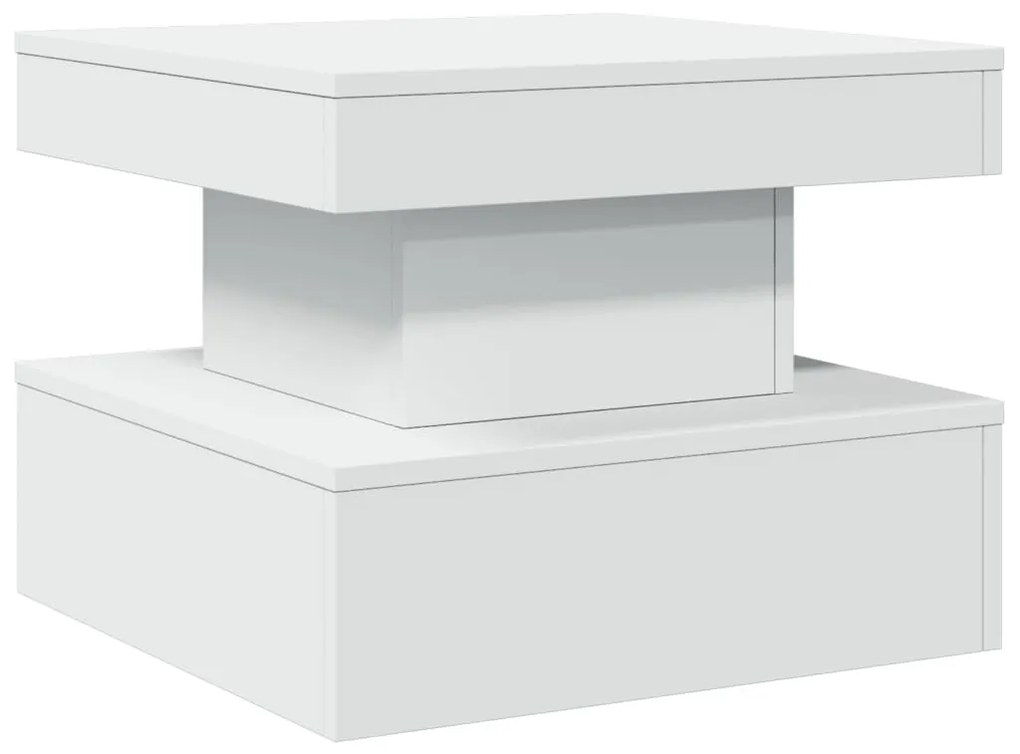 Mesa de centro com luzes LED 50x50x40 cm branco