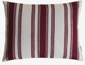 Almofada Retangular 30x40 Cm Em Linho Norvek Vermelho Vinho - Branco Gardênia - Sklum