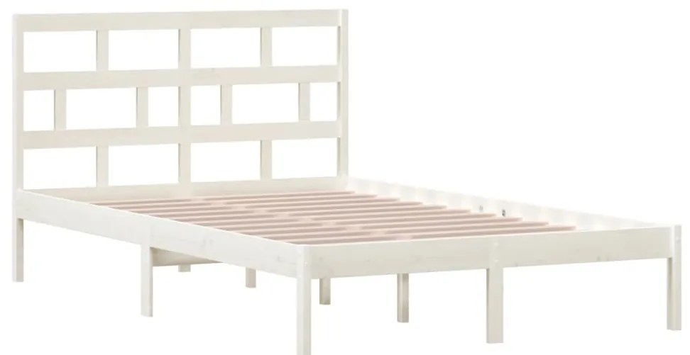 Estrutura de cama 120x200 cm pinho maciço branco