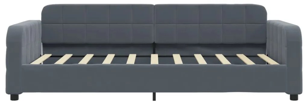 Sofá-cama c/ gavetão e gavetas 90x190 cm veludo cinzento-escuro