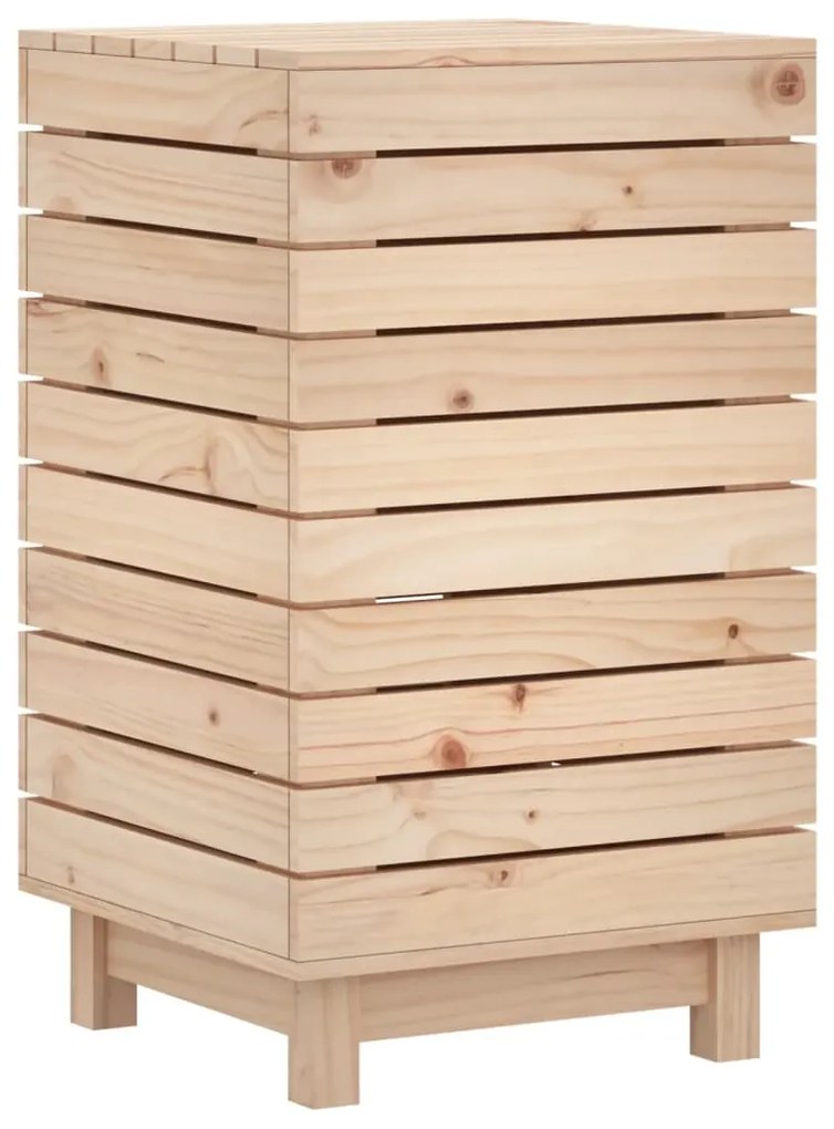 Cesto de roupa suja 44x44x76 cm madeira de pinho maciça