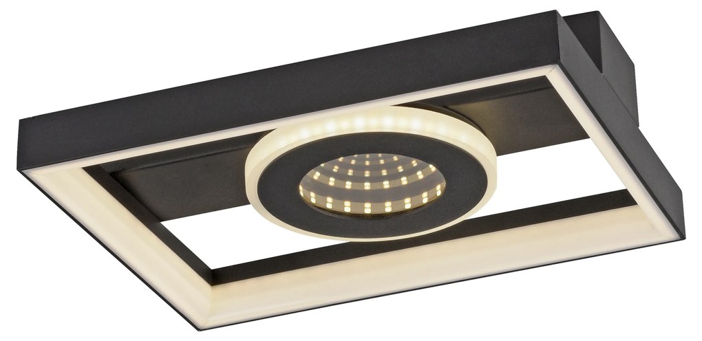 Candeeiro de Teto Design Preto c/ LED Dimmer e Comando - Traforo