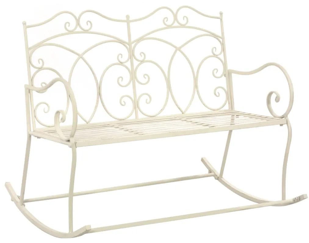 vidaXL Banco de jardim 104 cm ferro branco antigo