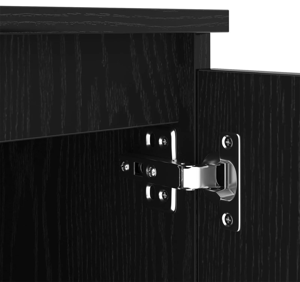 Gabinete de TV vidaXL com Luzes LED em Madeira de Carvalho Preto 140x4