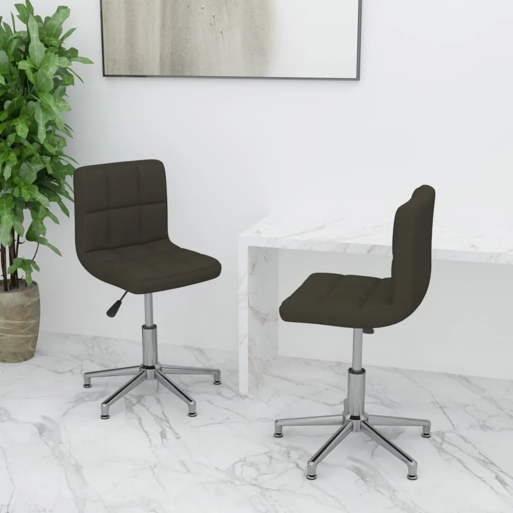vidaXL Cadeiras de jantar giratórias 2 pcs couro artificial castanho