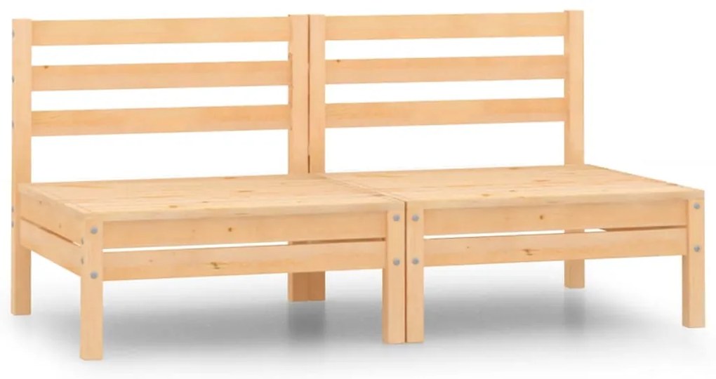 Sofás de centro para jardim 2 pcs madeira de pinho maciça