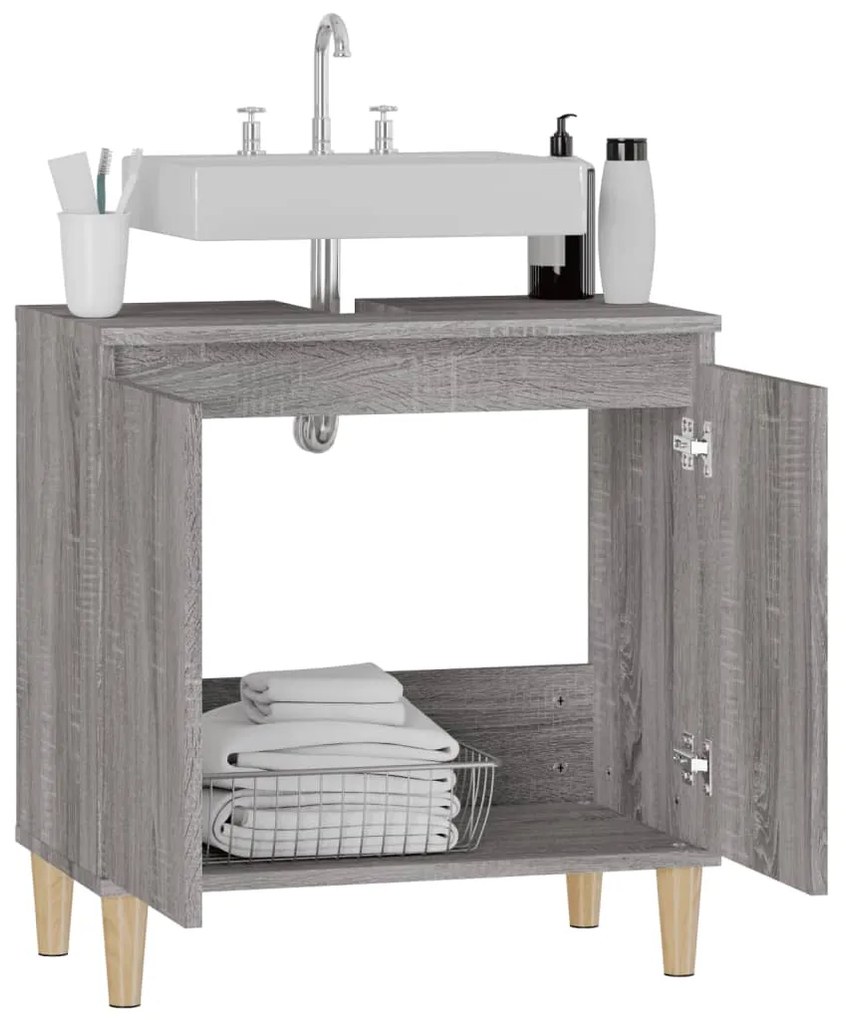 Móvel p/ lavatório 58x33x60 cm derivados madeira cinza sonoma