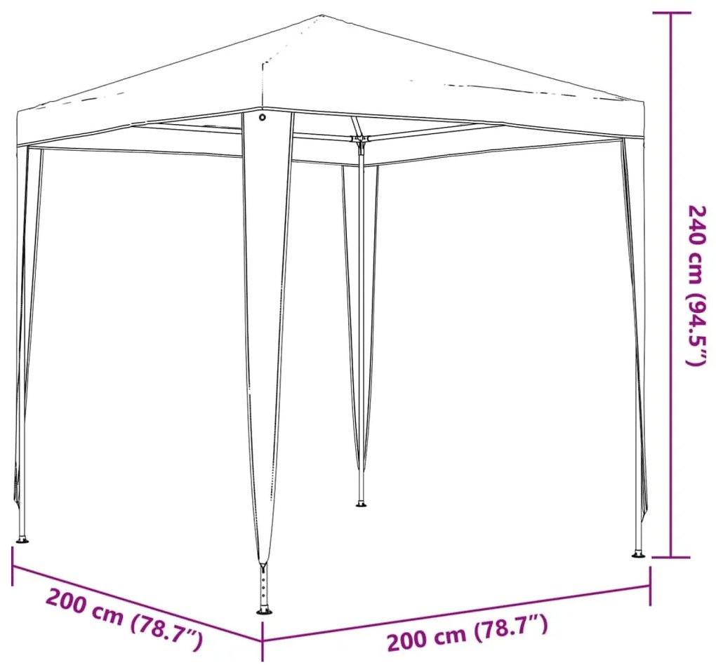 Tenda profissional para festas 2x2 m antracite