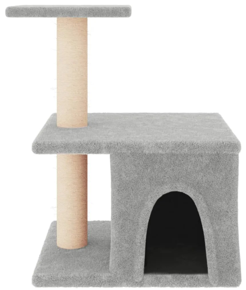 Árvore p/ gatos c/ postes arranhadores sisal 48 cm cinza-claro