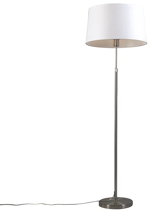 Candeeiro de pé em aço com abat-jour branco 45 cm ajustável - Parte Design,Moderno